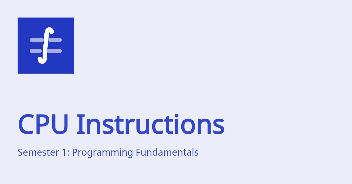 CPU Instructions | Sahithyan's Notes